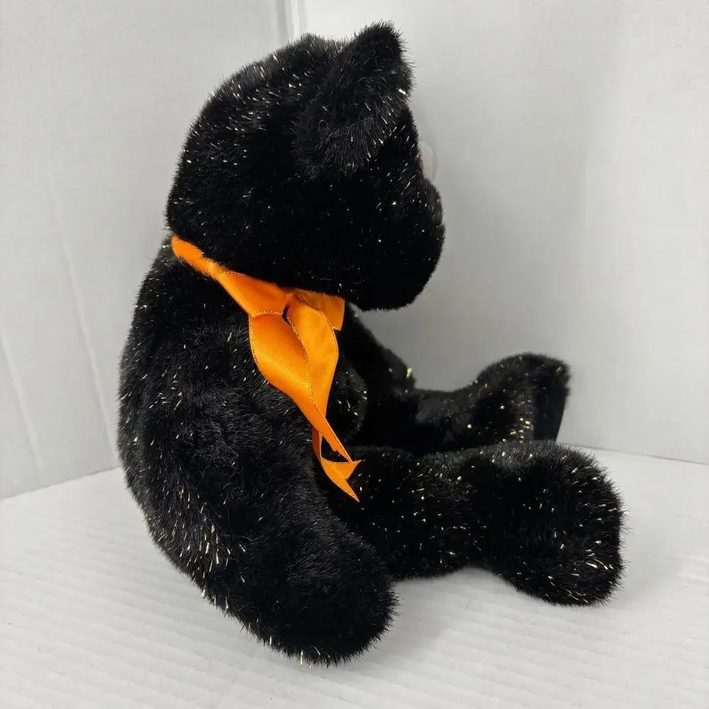 Ty Beanie Buddies Haunt Bear Black‎ Sparkle Pumpkin 2002 Vintage 13 Inch Beans